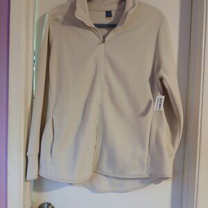 Old Navy Women's Mictofleece Full Zip Jacket Cream Sz L NWT